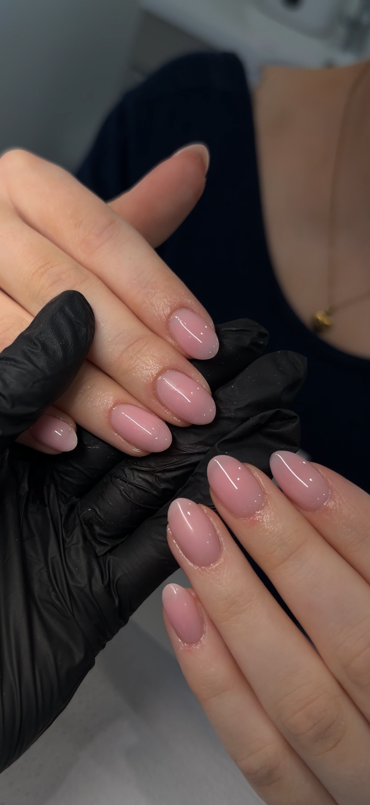Almond nude gel nails